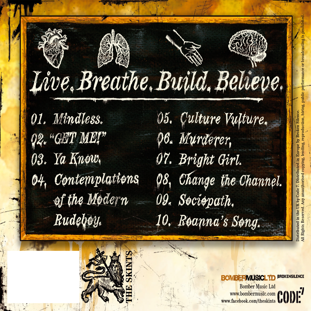 The Skints - Live Breathe Build Believe CD